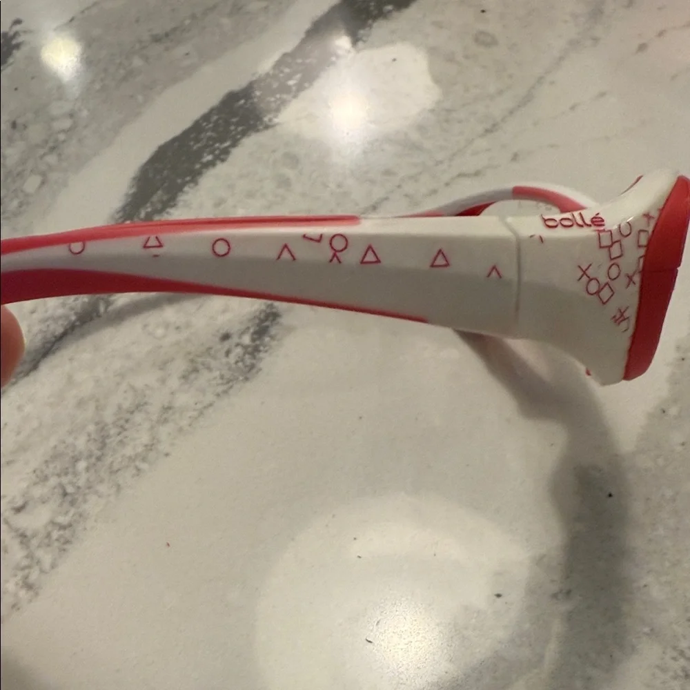 Pink and White Bolle Sports Glasses